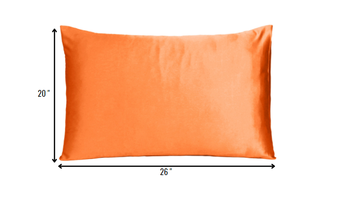 Orange Dreamy Set Of 2 Silky Satin Standard Pillowcases-Bed Sheets-DECOROLALA