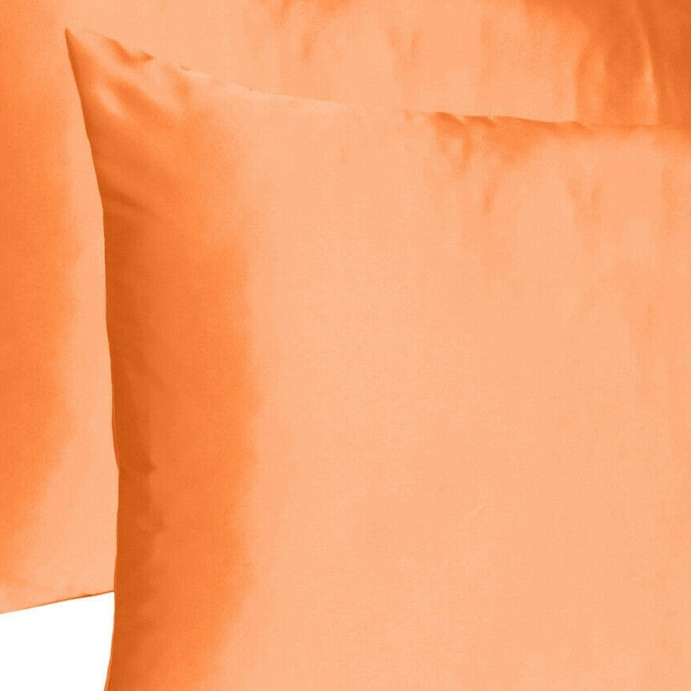 Orange Dreamy Set Of 2 Silky Satin Standard Pillowcases-Bed Sheets-DECOROLALA