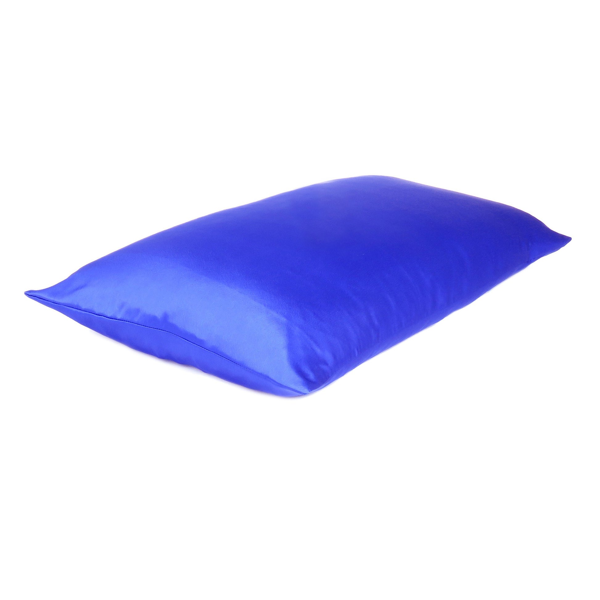 Royal Blue Dreamy Set Of 2 Silky Satin Standard Pillowcases-Bed Sheets-DECOROLALA