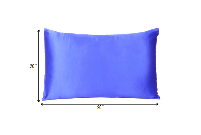 Royal Blue Dreamy Set Of 2 Silky Satin Standard Pillowcases-Bed Sheets-DECOROLALA