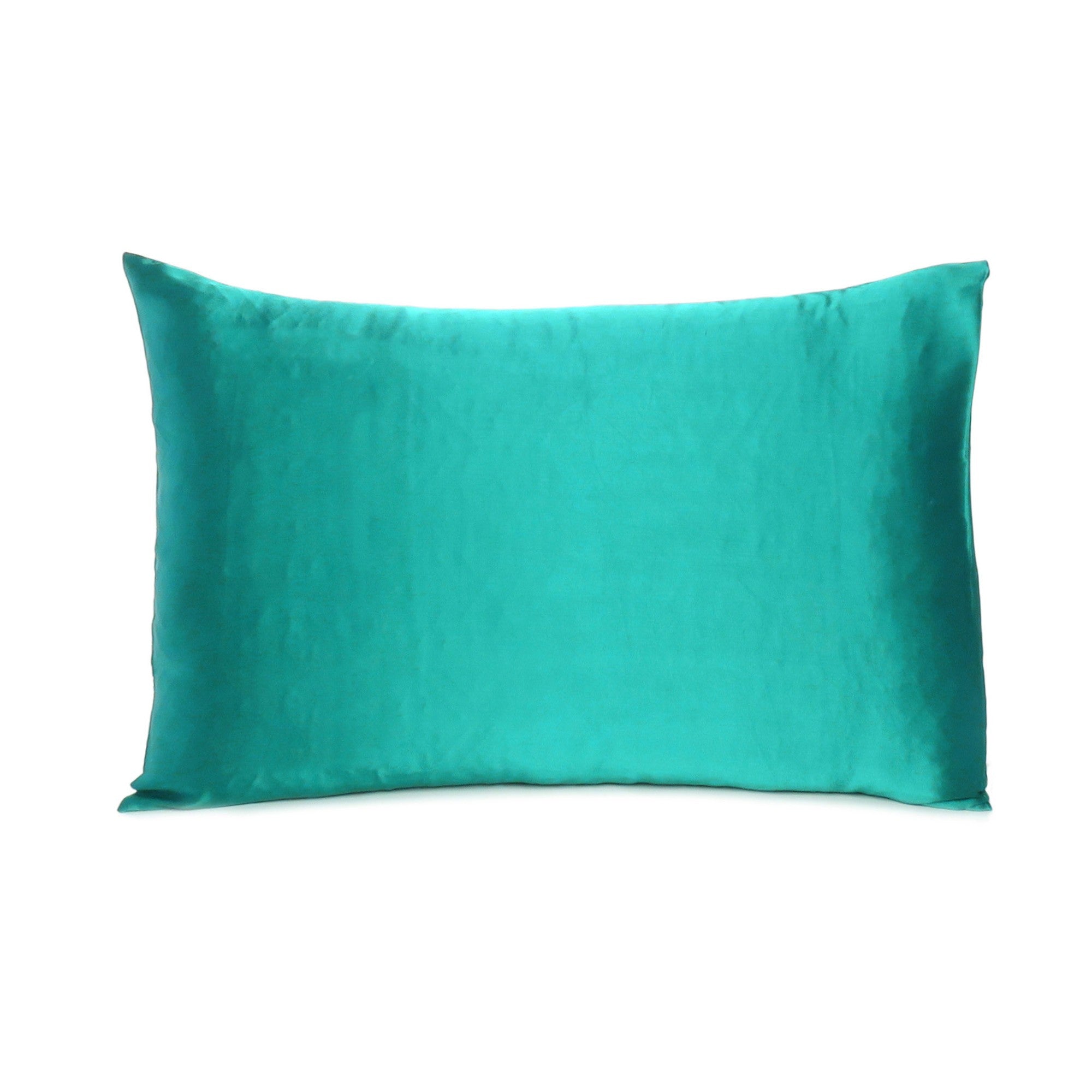 Teal Dreamy Set Of 2 Silky Satin Standard Pillowcases-Bed Sheets-DECOROLALA