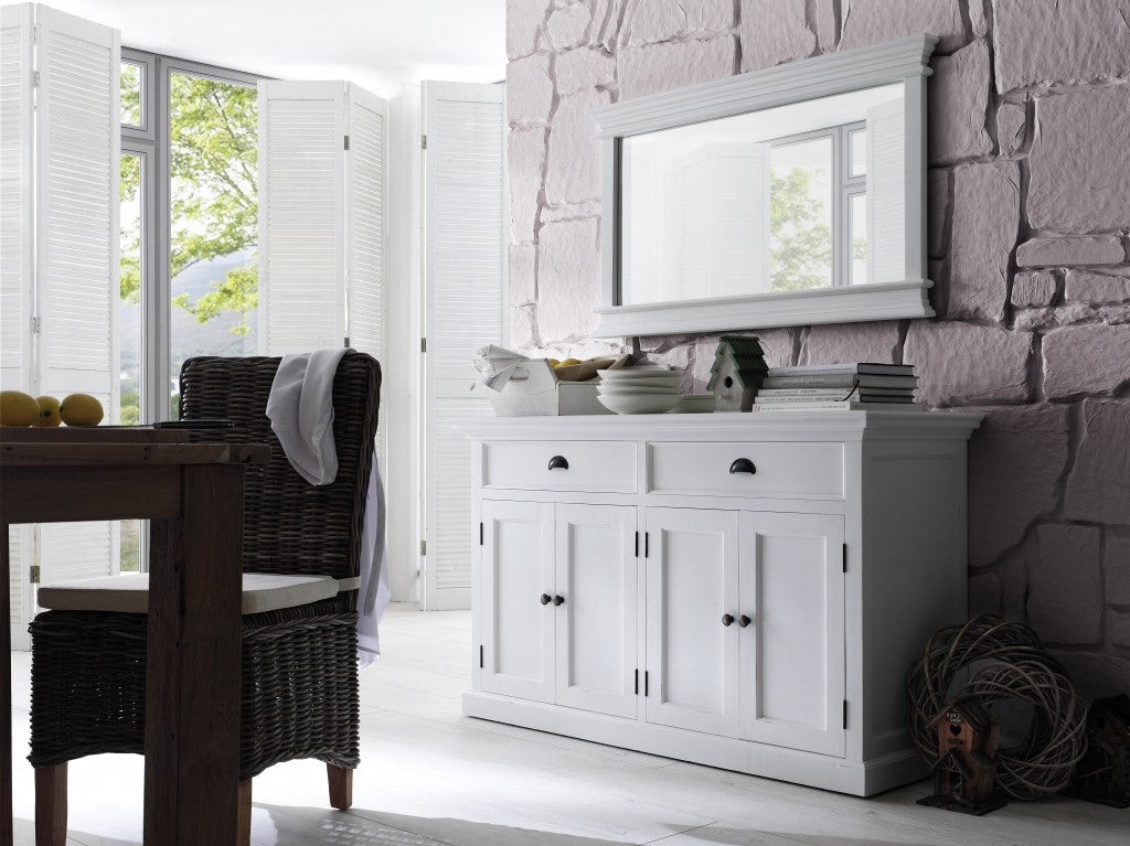 Modern Farmhouse White Buffet Server-Sideboards-DECOROLALA