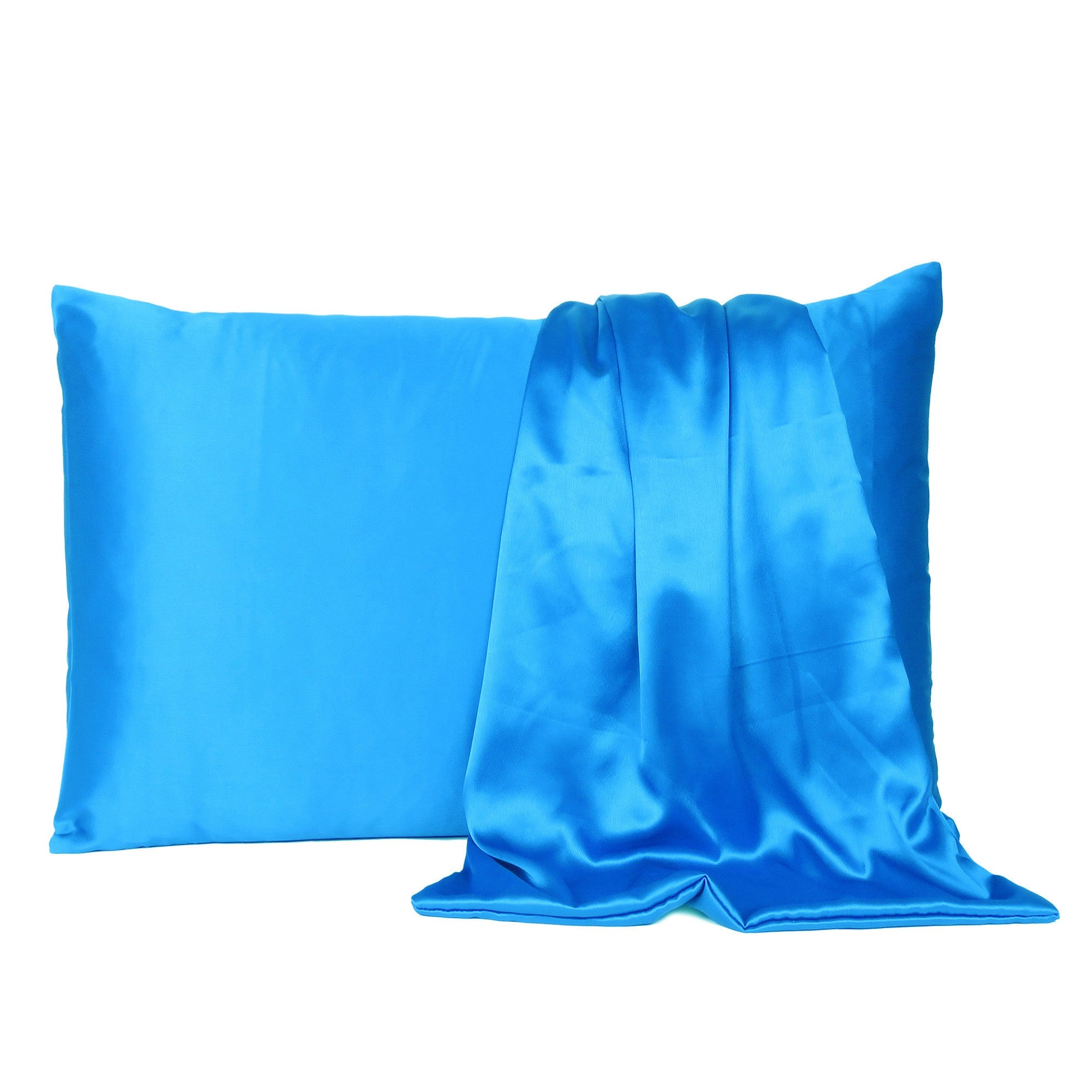Blue Dreamy Set Of 2 Silky Satin Queen Pillowcases-Bed Sheets-DECOROLALA