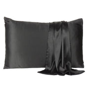 Black Dreamy Set Of 2 Silky Satin Queen Pillowcases-Bed Sheets-DECOROLALA