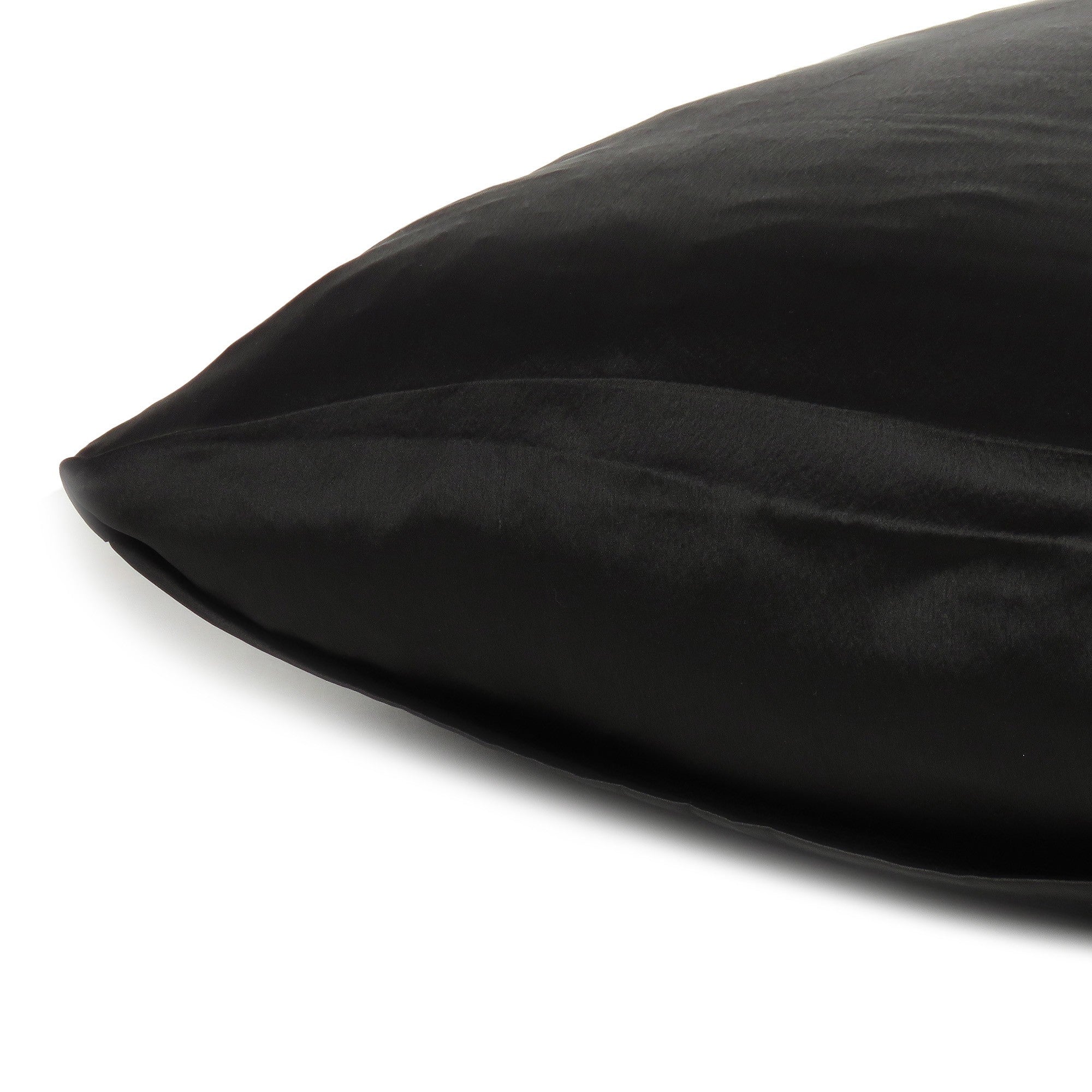 Black Dreamy Set Of 2 Silky Satin Queen Pillowcases-Bed Sheets-DECOROLALA