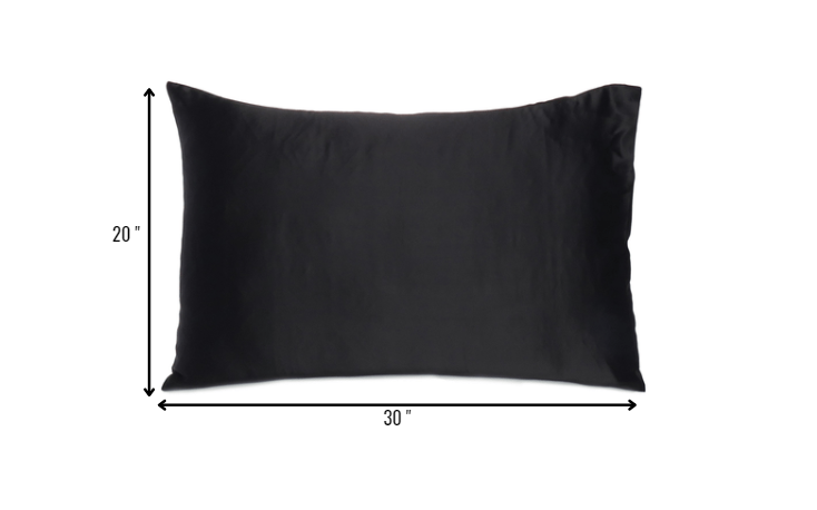 Black Dreamy Set Of 2 Silky Satin Queen Pillowcases-Bed Sheets-DECOROLALA