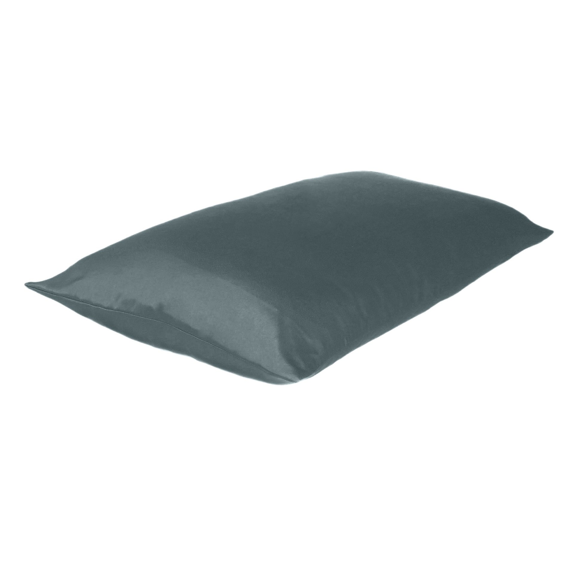Gray Dreamy Set Of 2 Silky Satin Queen Pillowcases-Bed Sheets-DECOROLALA