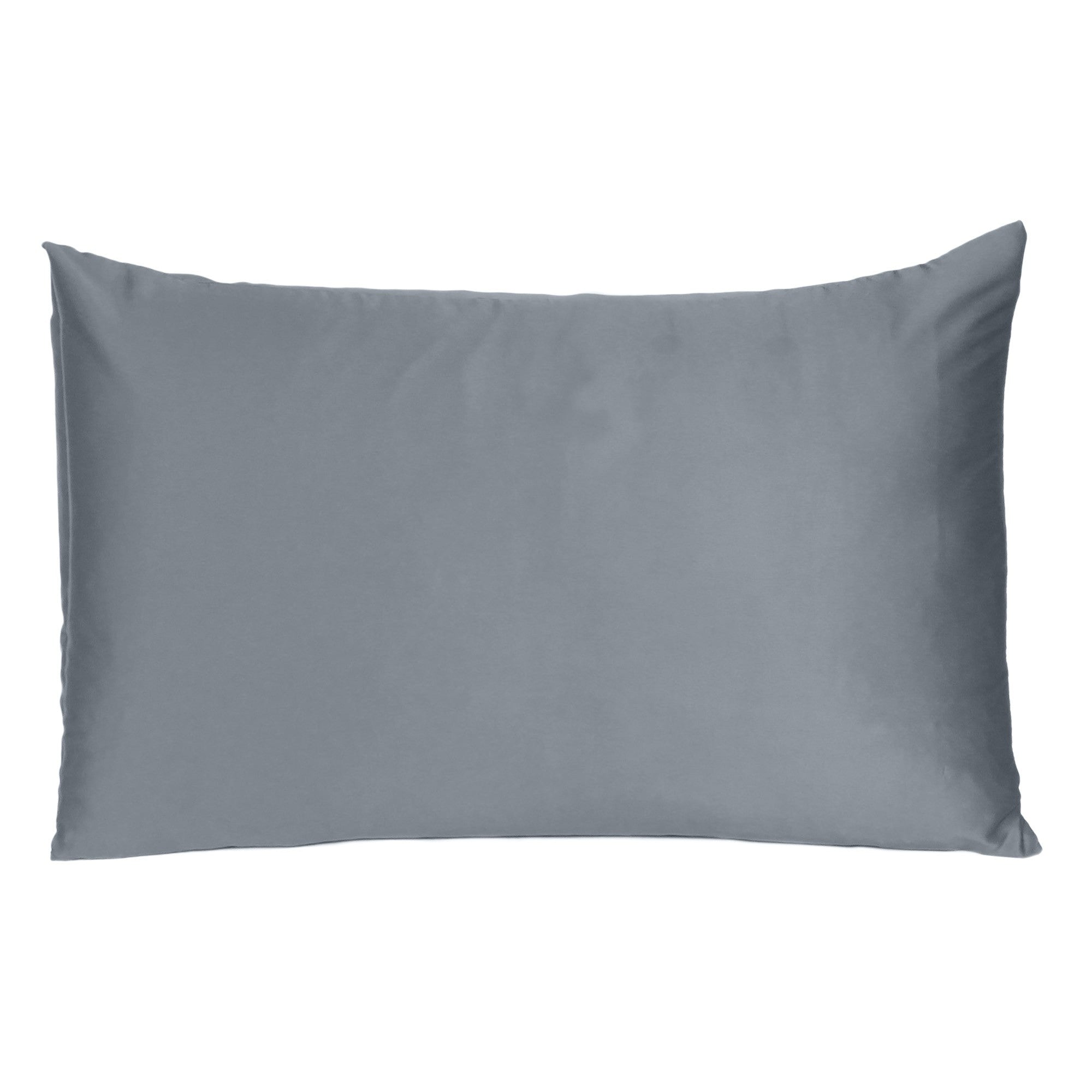 Dark Gray Dreamy Set Of Two Silky Satin Queen Pillowcases-Bed Sheets-DECOROLALA