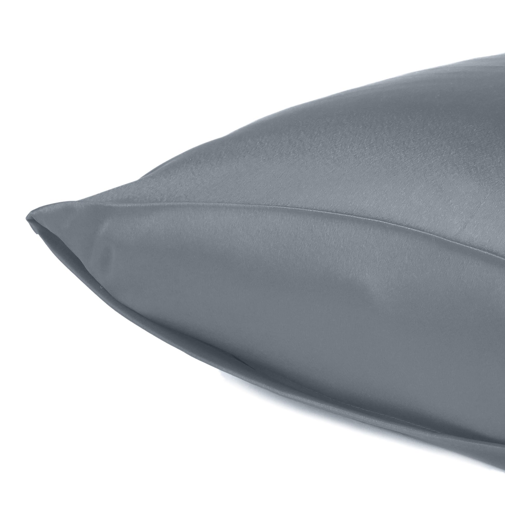Dark Gray Dreamy Set Of Two Silky Satin Queen Pillowcases-Bed Sheets-DECOROLALA