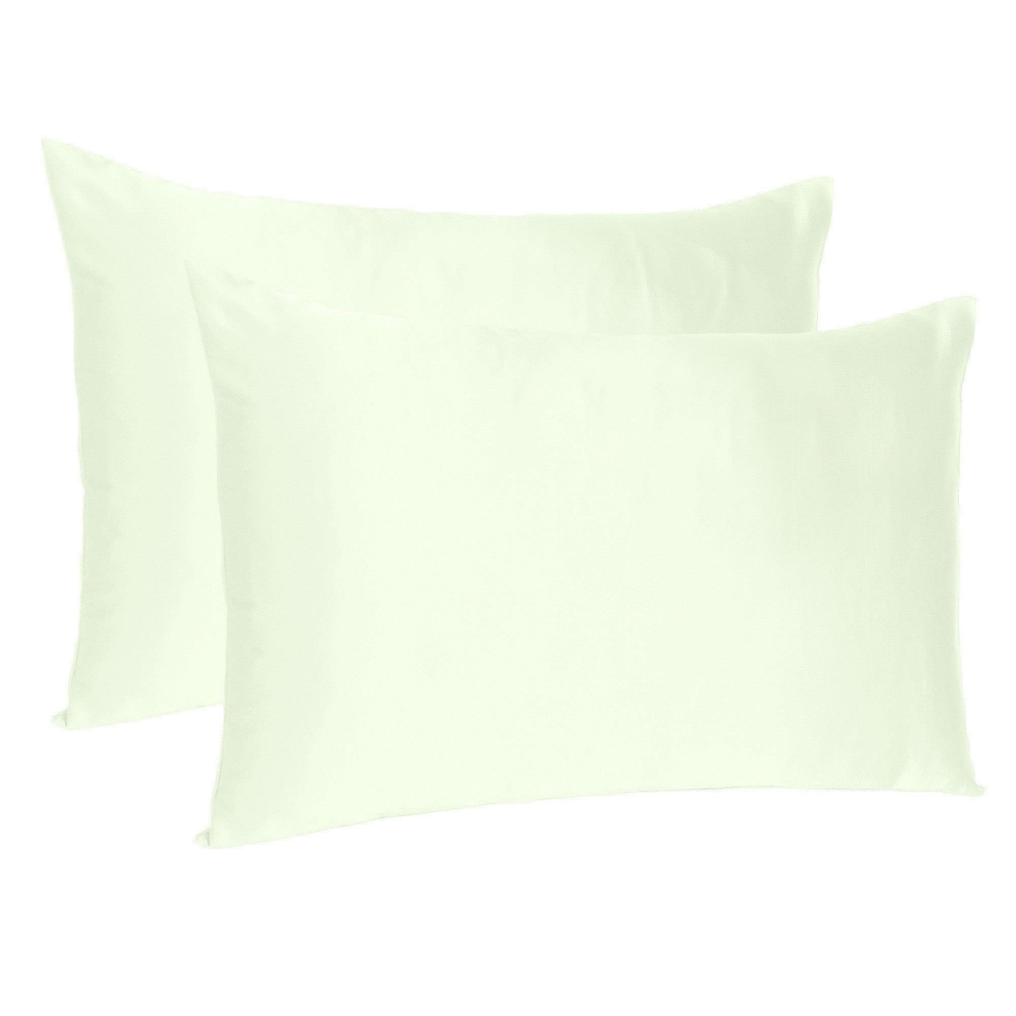 Ivory Dreamy Set Of 2 Silky Satin Queen Pillowcases-Bed Sheets-DECOROLALA