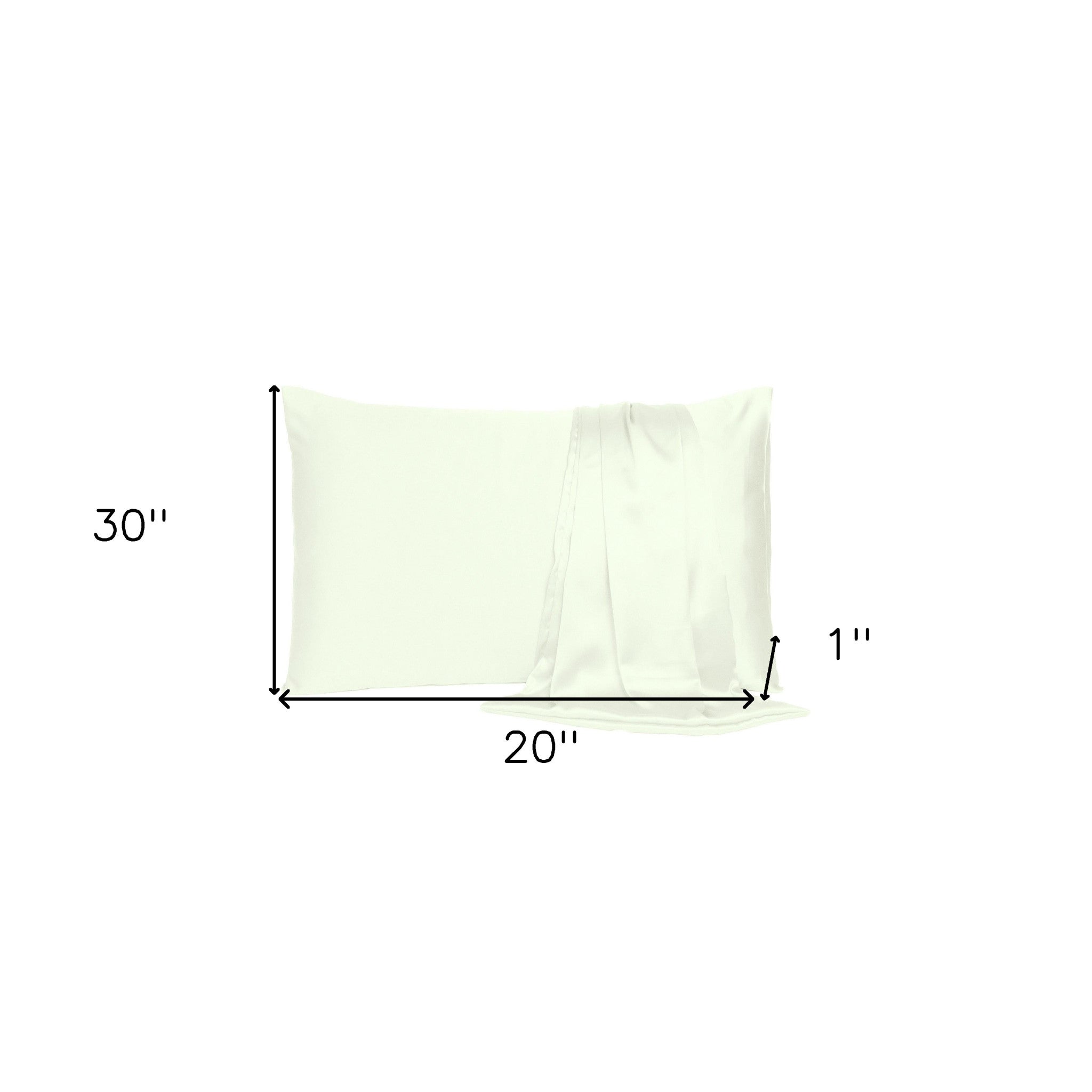Ivory Dreamy Set Of 2 Silky Satin Queen Pillowcases-Bed Sheets-DECOROLALA