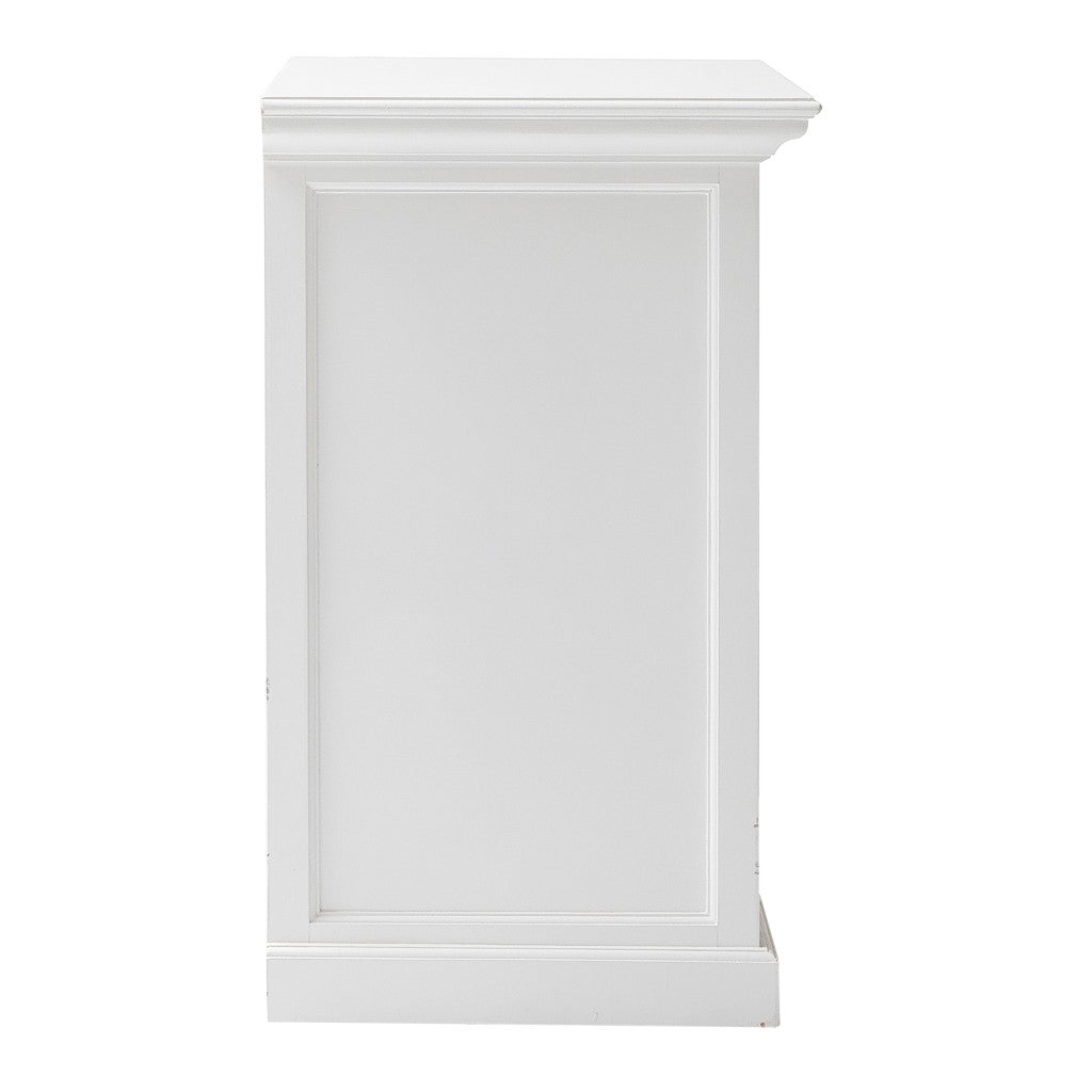 35" White Accent Cabinet With Two Drawers and Baskets-Sideboards-DECOROLALA