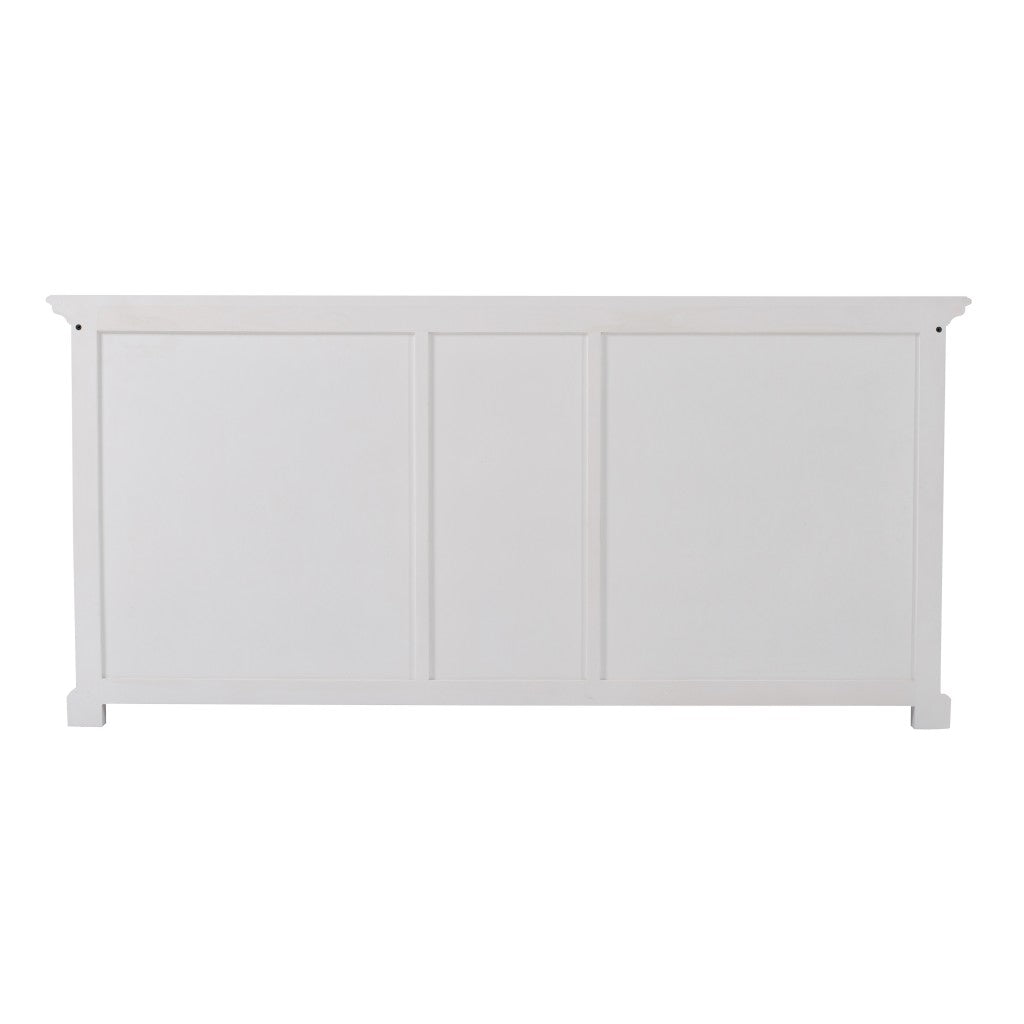 71" White Solid Wood Three Drawer Sideboard with Five Doors-3