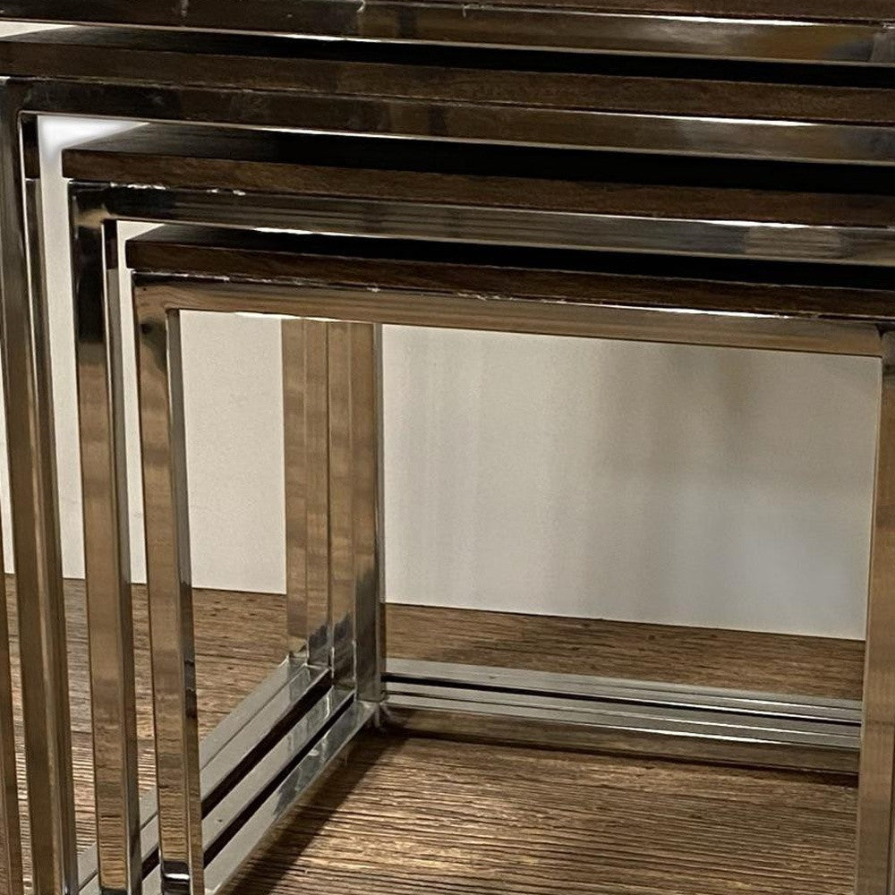 Set Of 4 Modern Rustic Nesting Accent Tables-1