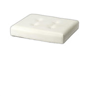 21" White and Clear Faux Leather Tufted Ottoman-Ottomans-DECOROLALA