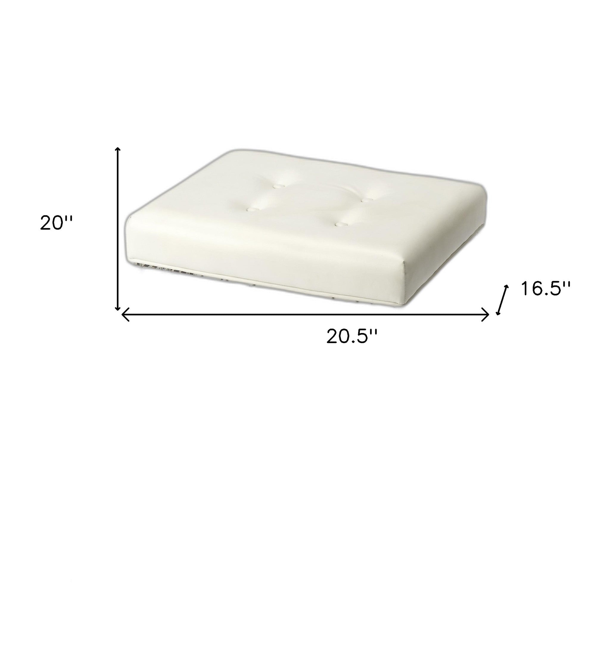21" White and Clear Faux Leather Tufted Ottoman-Ottomans-DECOROLALA
