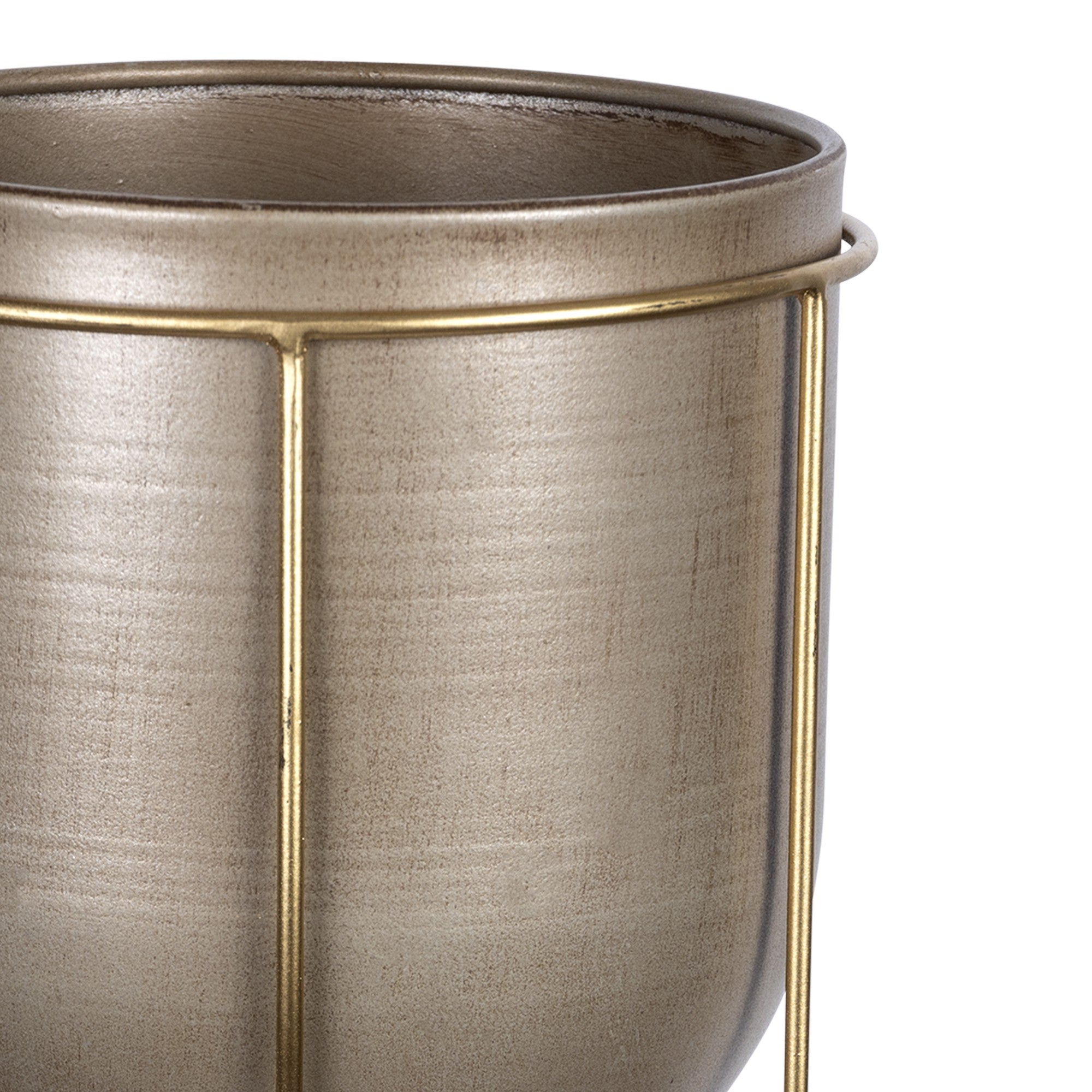 10" Bronze Cylinder Metal Table Vase-Vases-DECOROLALA