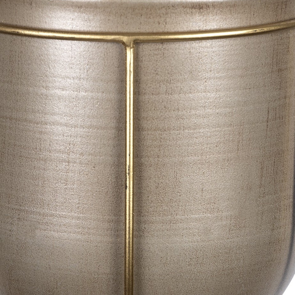 10" Bronze Cylinder Metal Table Vase-Vases-DECOROLALA
