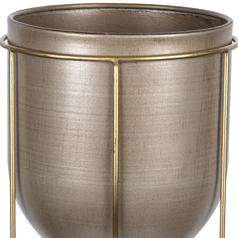 10" Bronze Cylinder Metal Table Vase-Vases-DECOROLALA