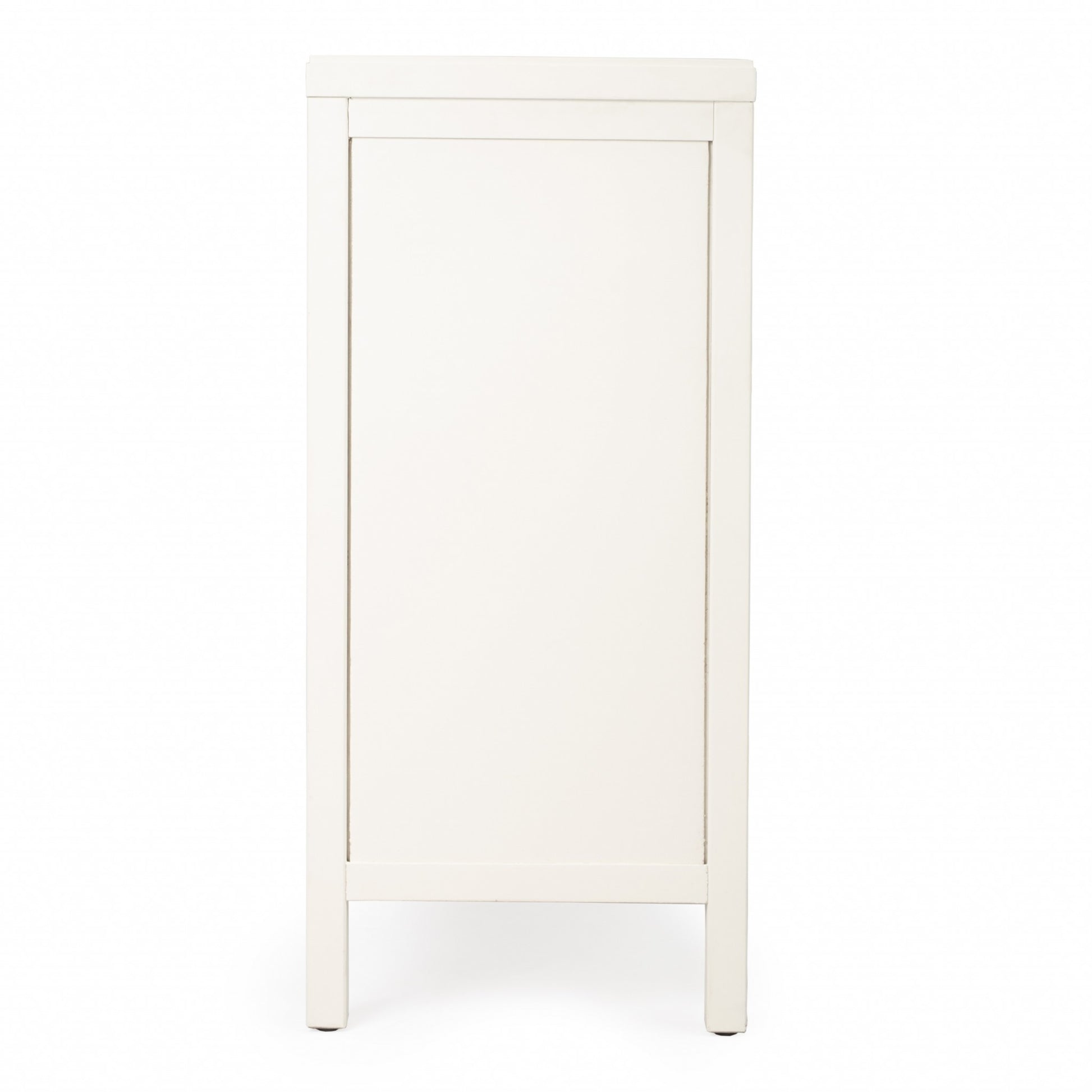31" White Solid Wood Two Drawer Sideboard with Two Doors-Sideboards-DECOROLALA