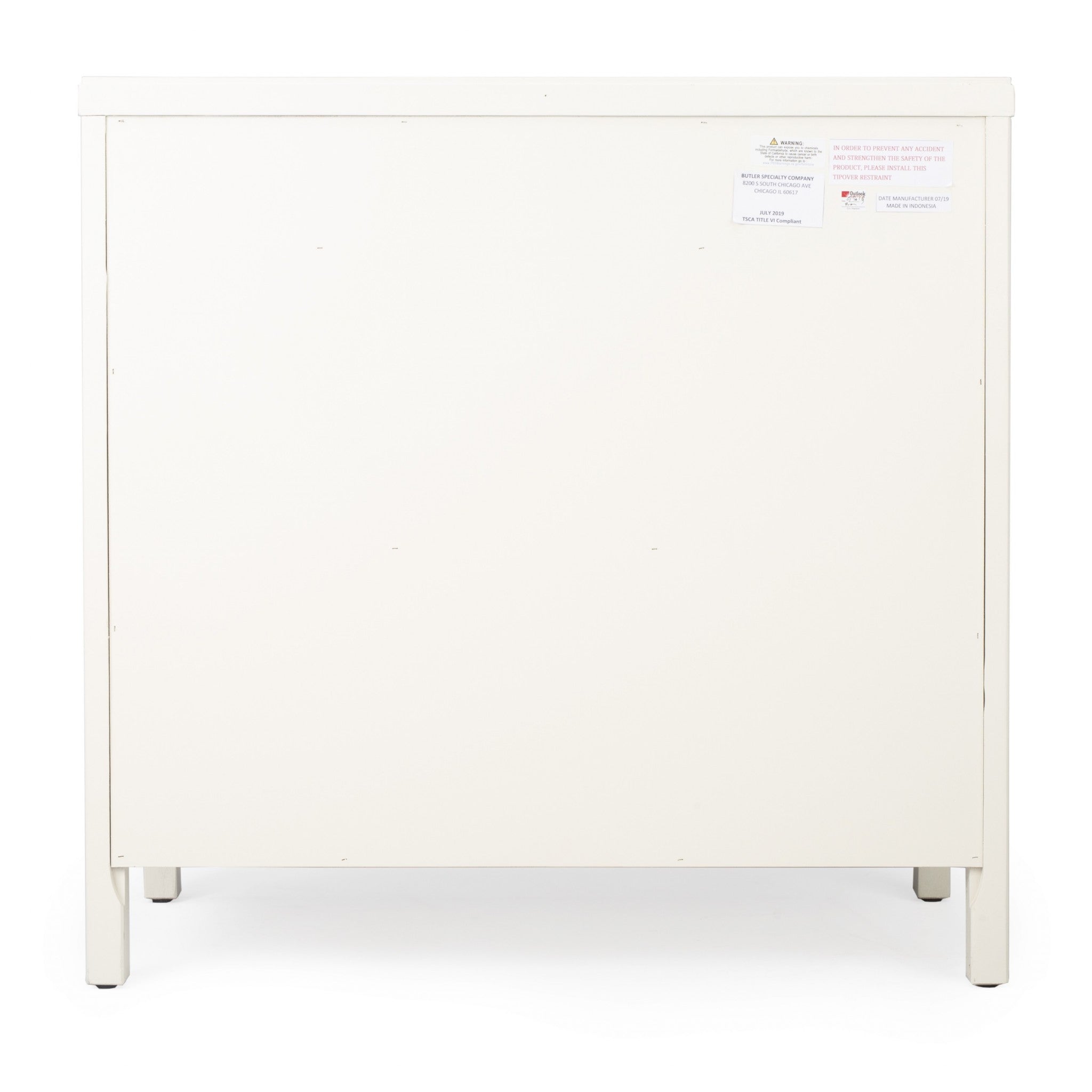 31" White Solid Wood Two Drawer Sideboard with Two Doors-Sideboards-DECOROLALA