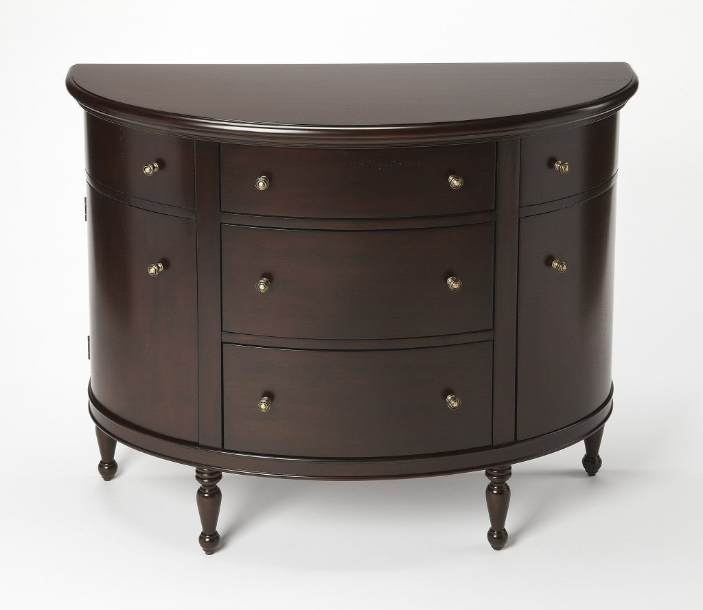 41" Dark Brown Solid Wood Five Drawer Sideboard-Sideboards-DECOROLALA