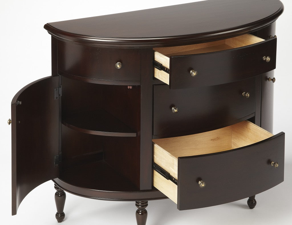 41" Dark Brown Solid Wood Five Drawer Sideboard-Sideboards-DECOROLALA