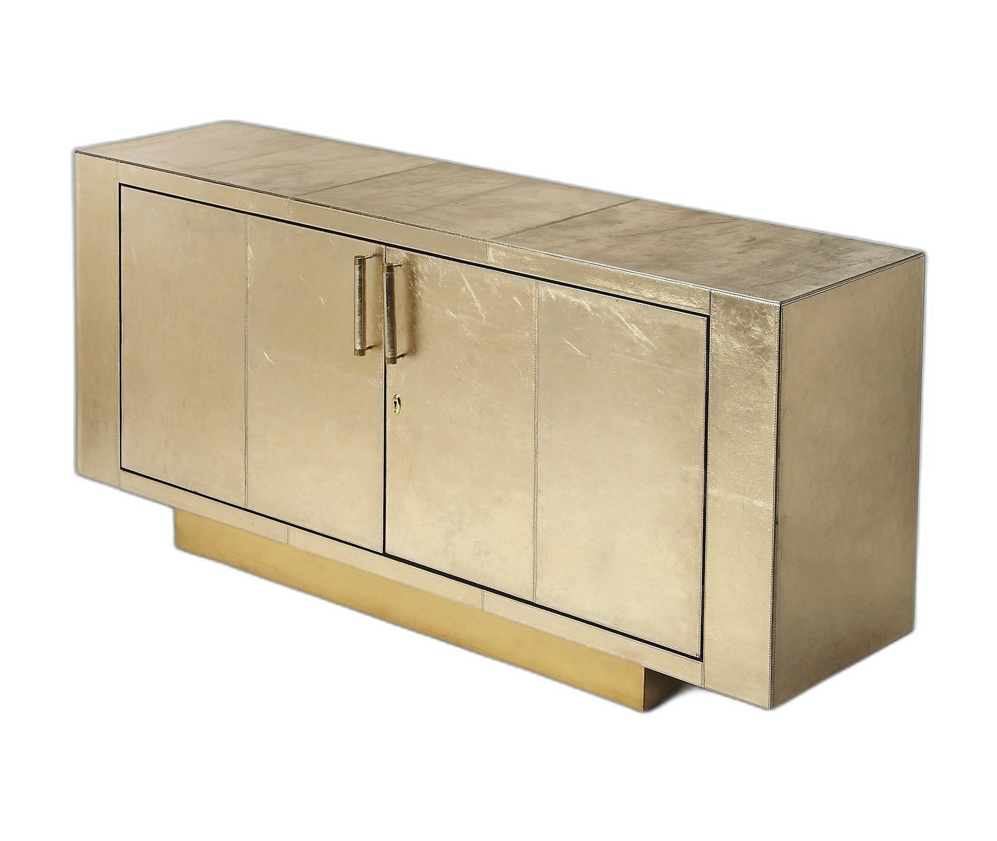 71" Gold Solid Wood Buffet Table with Two Doors-Sideboards-DECOROLALA