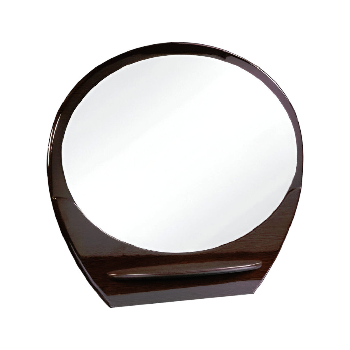 39" Brown Oval Wood Framed Mounted Dresser Mirror-Mirrors-DECOROLALA