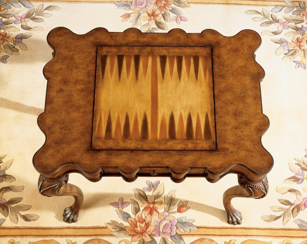 39" Brown Wood Coffee Table With Drawer-Coffee Tables-DECOROLALA