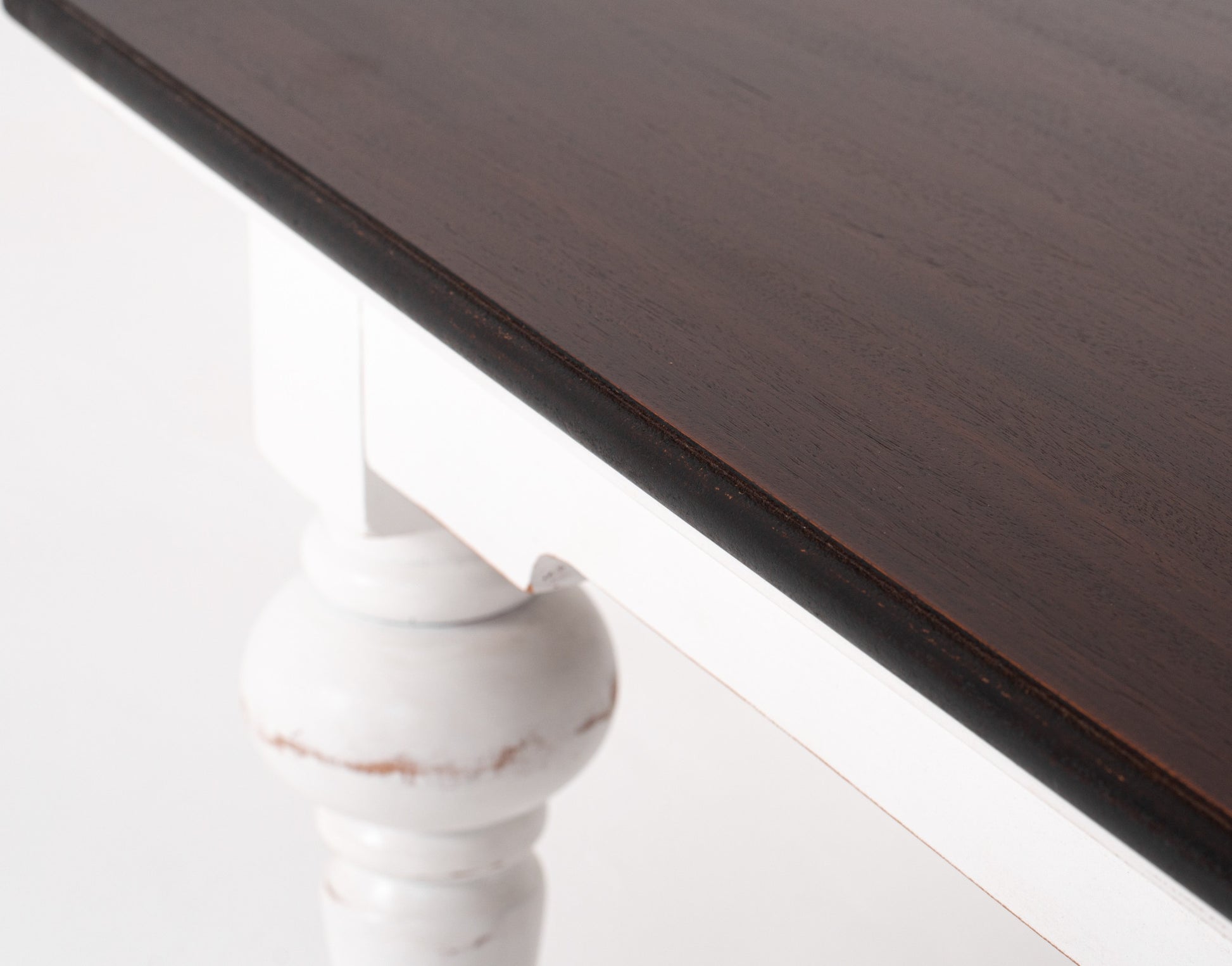 39" Brown and White Wood Square Distressed Coffee Table-Coffee Tables-DECOROLALA