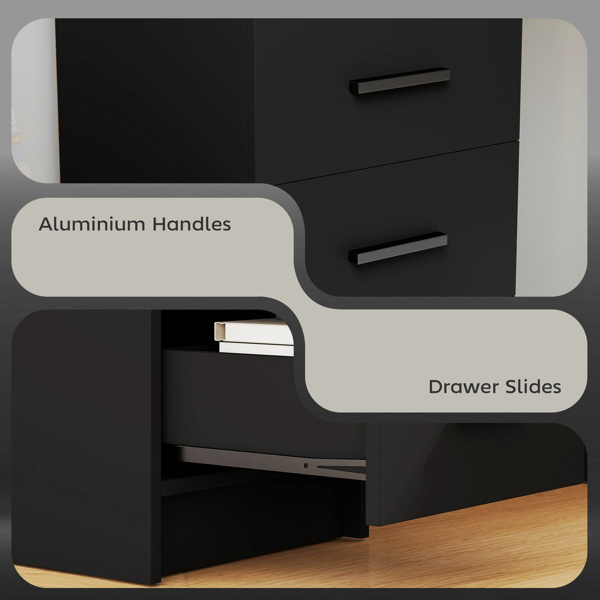 39" Computer Desk with 3 Drawers and Shelf - Black-Office Products > Office Furniture > Office Desks & Work Stations > Computer Desks-DECOROLALA