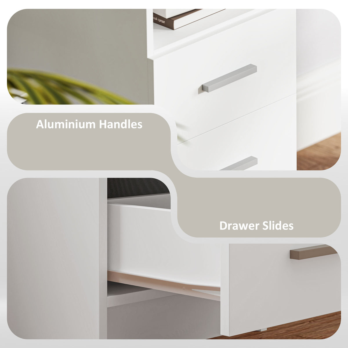 39" Computer Desk with 3 Drawers and Shelf - White-Office Products > Office Furniture > Office Desks & Work Stations > Computer Desks-DECOROLALA
