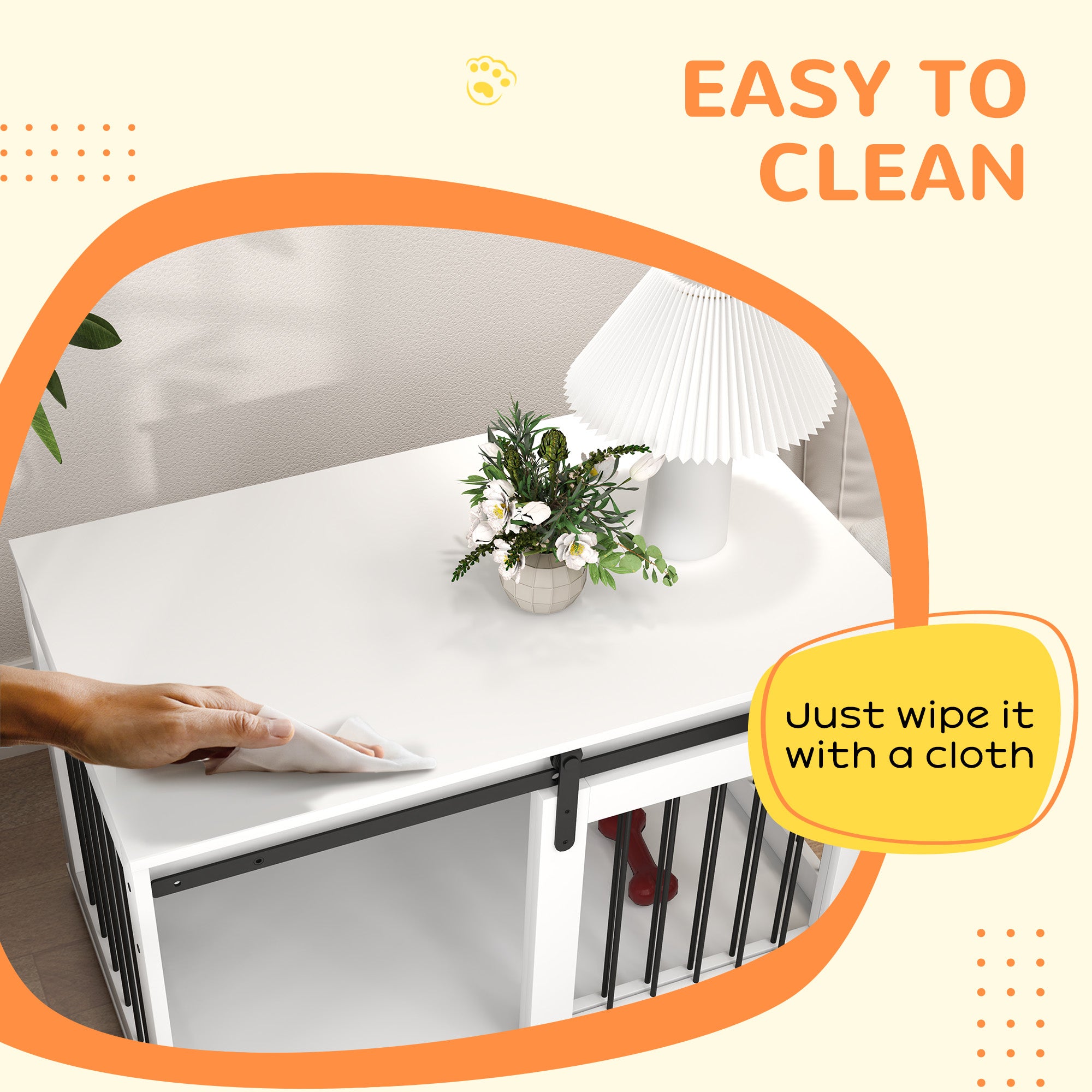 39" Dog Crate Furniture End Table - White White-DECOROLALA