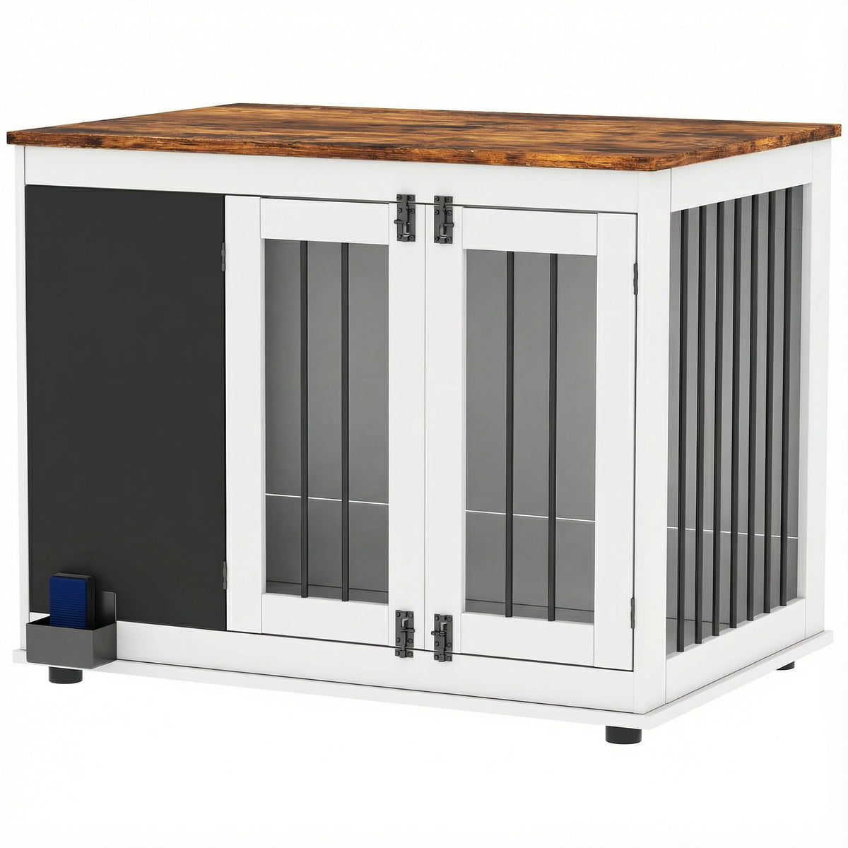 39" Dog Crate Furniture Side Table - White 3-Door Large-Pet Accessories-DECOROLALA