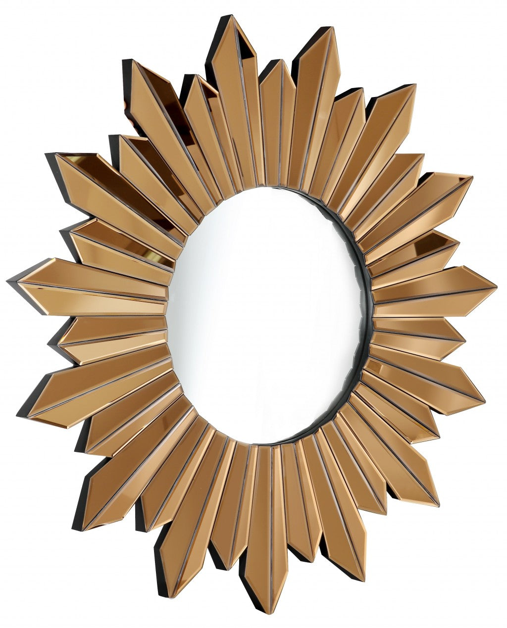 39" Gold Sunburst Glass Framed Accent Mirror-Mirrors-DECOROLALA