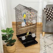 39" Tall Bird Cage with Toys and Accessories - Black-Birds-DECOROLALA