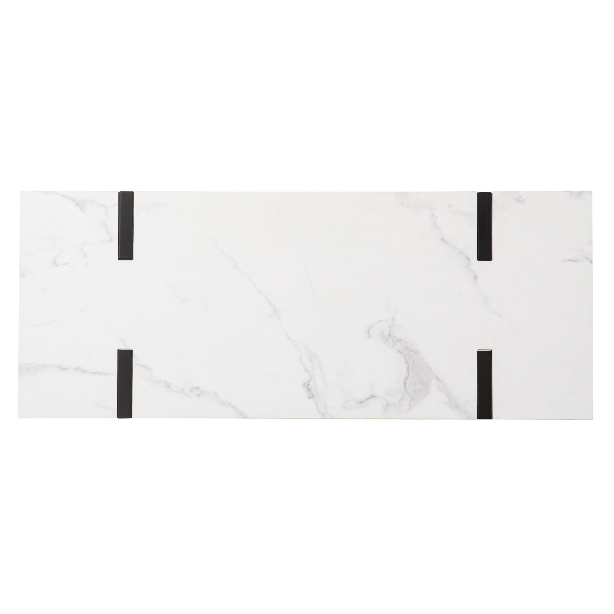 39" White and Black Faux Marble Sled Console Table-Console Tables-DECOROLALA