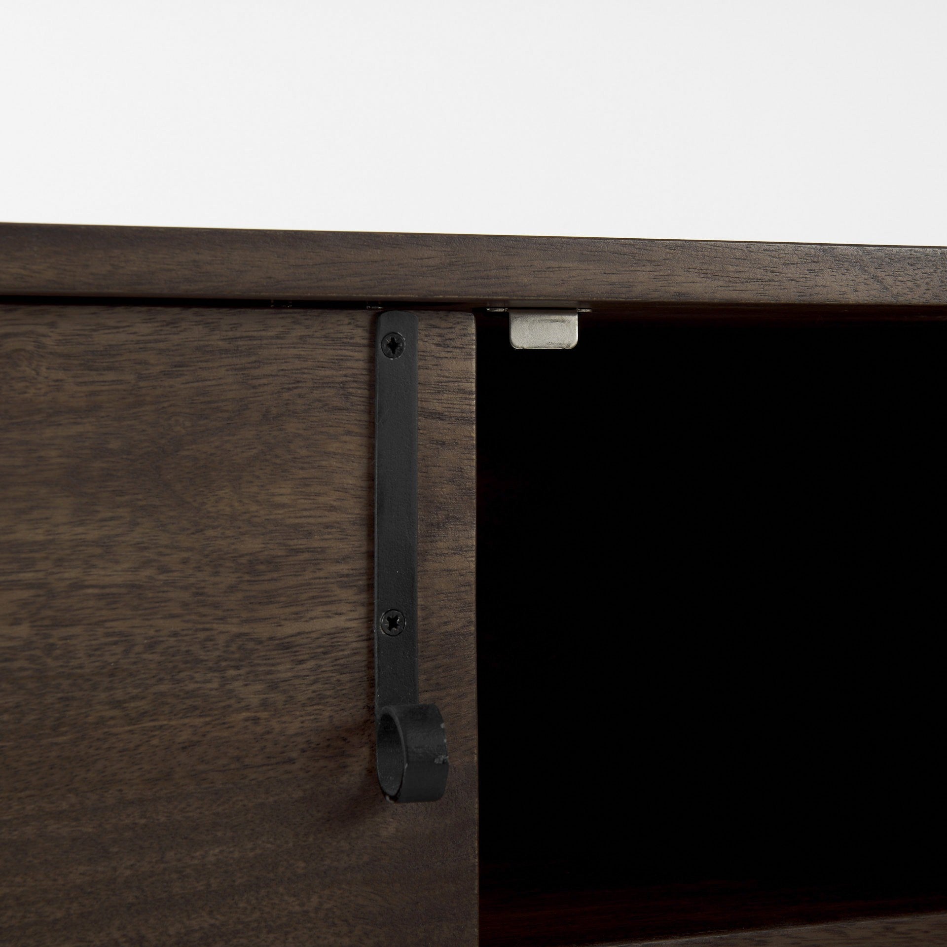 Dark Brown Two Door Cabinet With Metal Legs-Sideboards-DECOROLALA