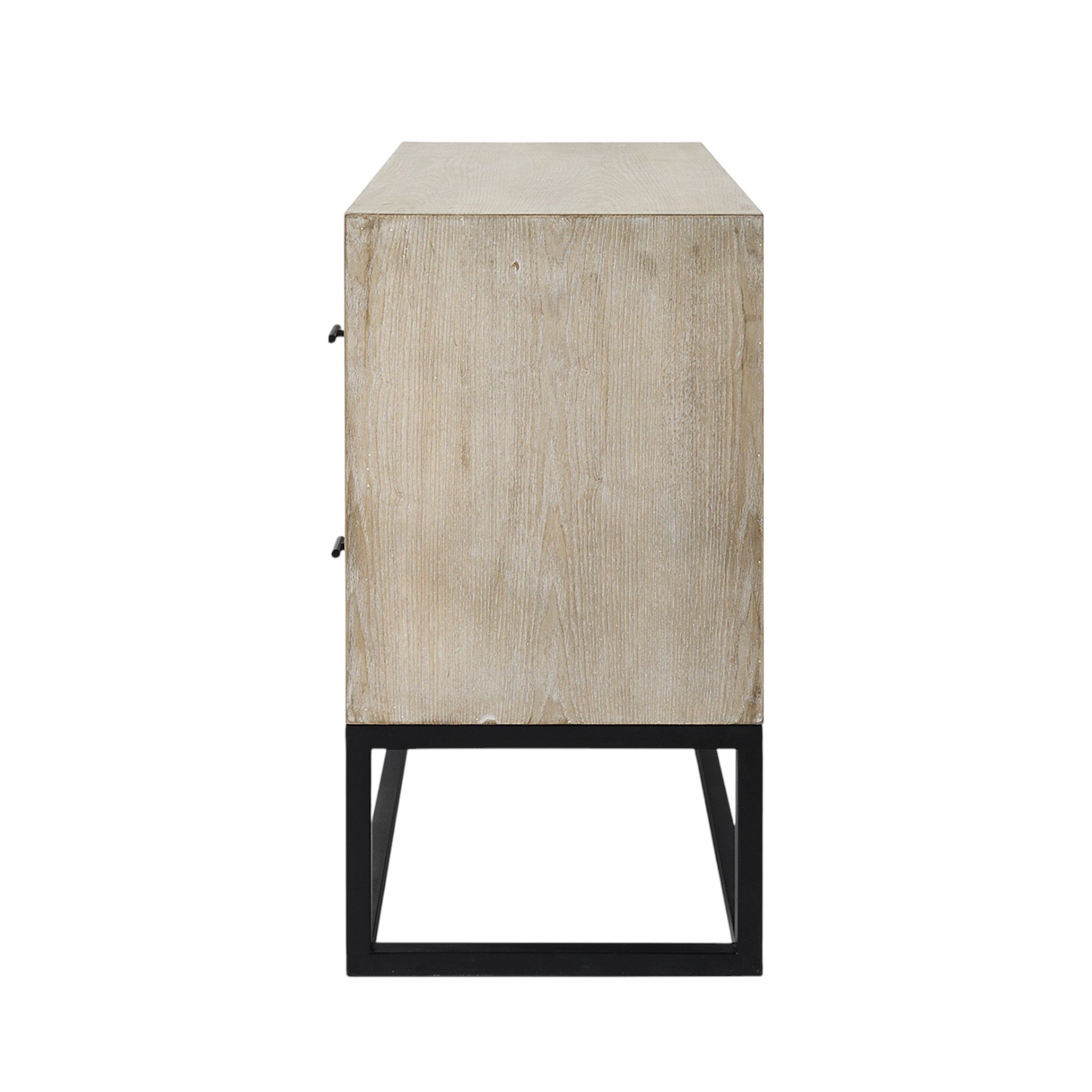 32" Natural Solid Wood Two Drawer Sideboard-Sideboards-DECOROLALA