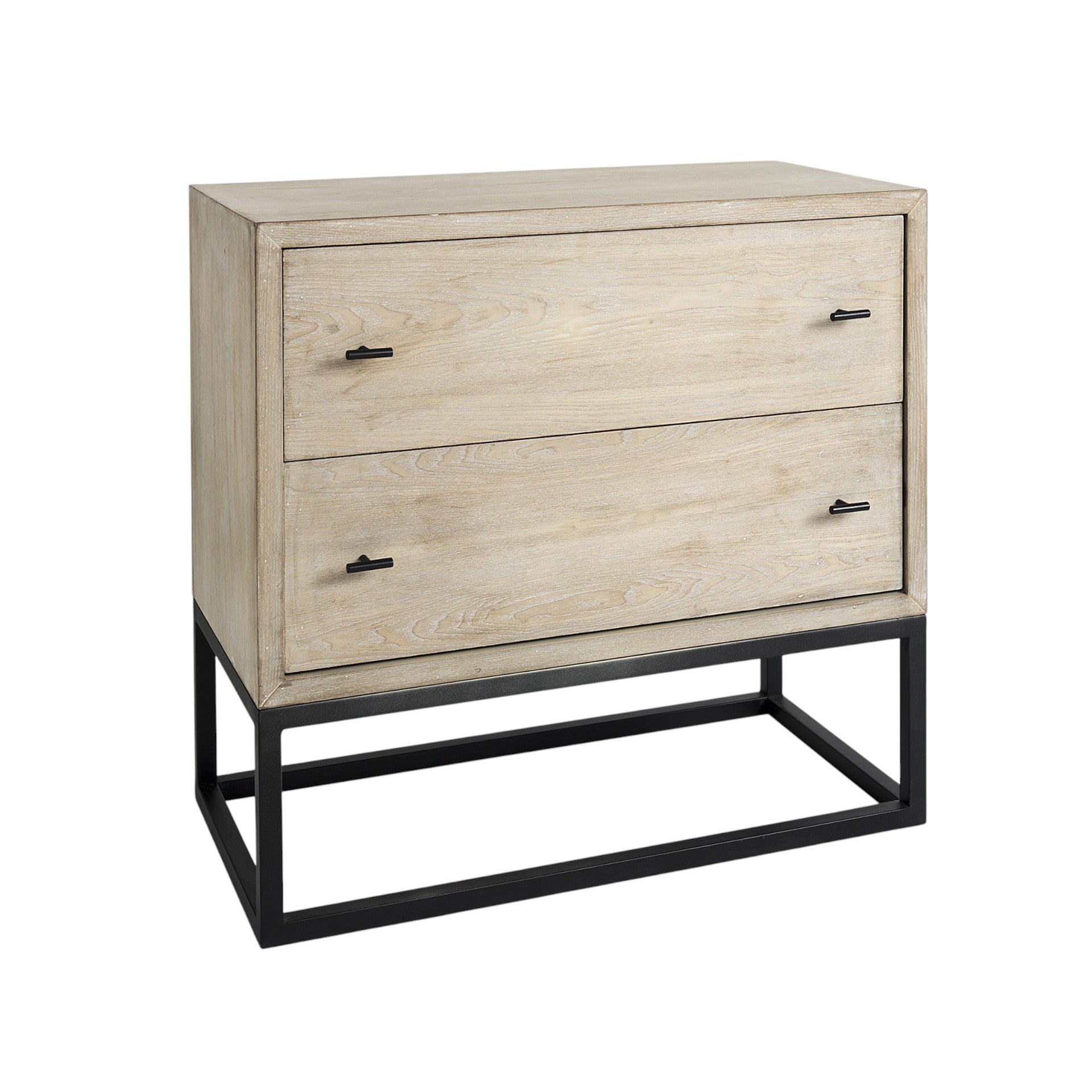 32" Natural Solid Wood Two Drawer Sideboard-Sideboards-DECOROLALA