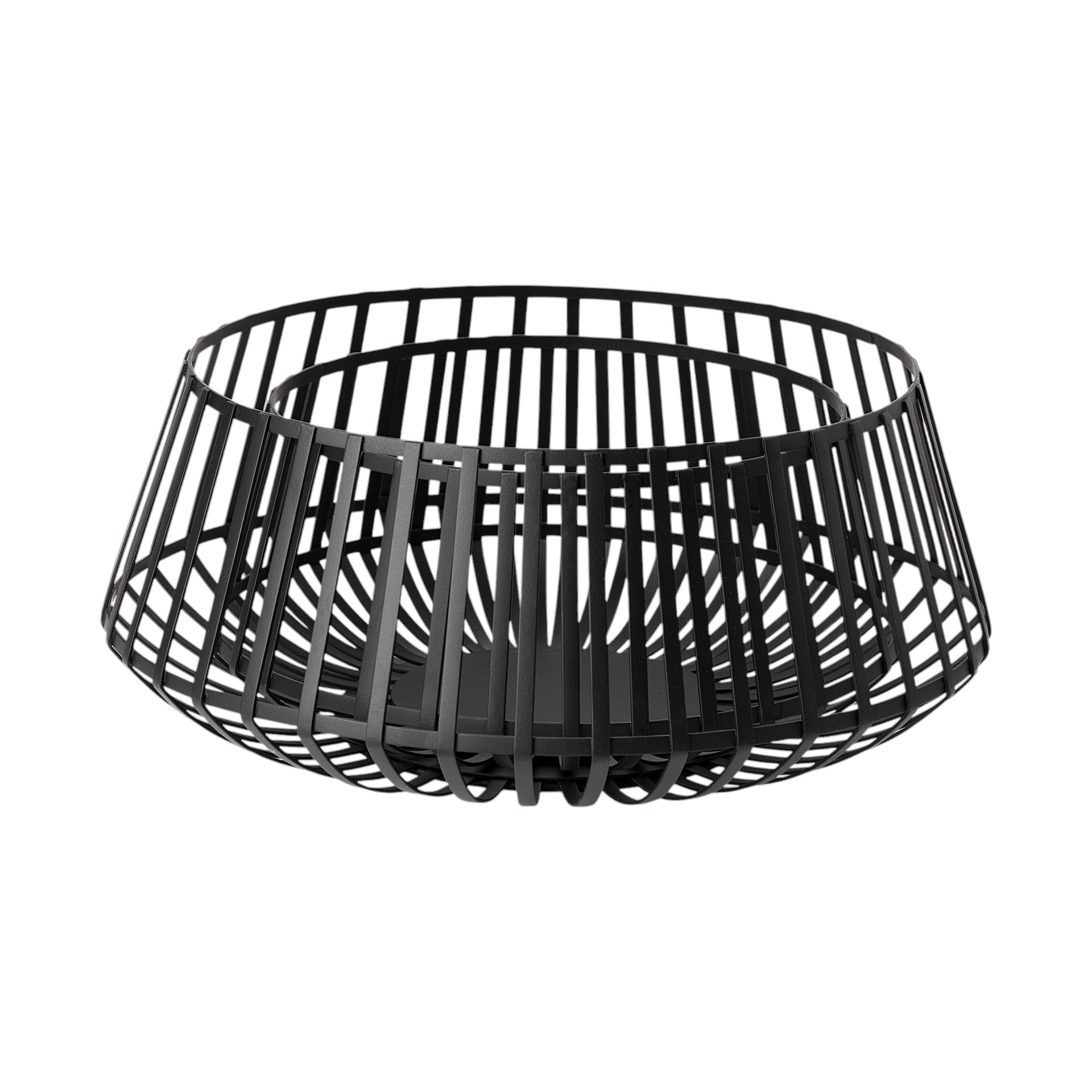 Set of Two Black Metal Decorative Bowl-Sculptures-DECOROLALA