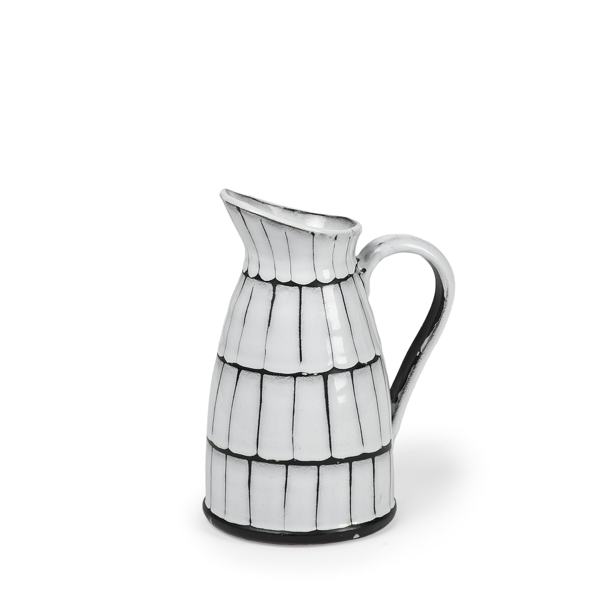 10" Black And White Cylinder Ceramic Urns Jars-Vases-DECOROLALA