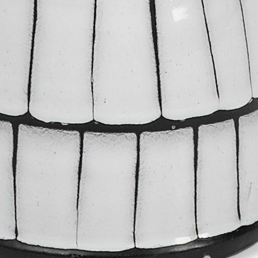 10" Black And White Cylinder Ceramic Urns Jars-Vases-DECOROLALA