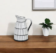10" Black And White Cylinder Ceramic Urns Jars-Vases-DECOROLALA