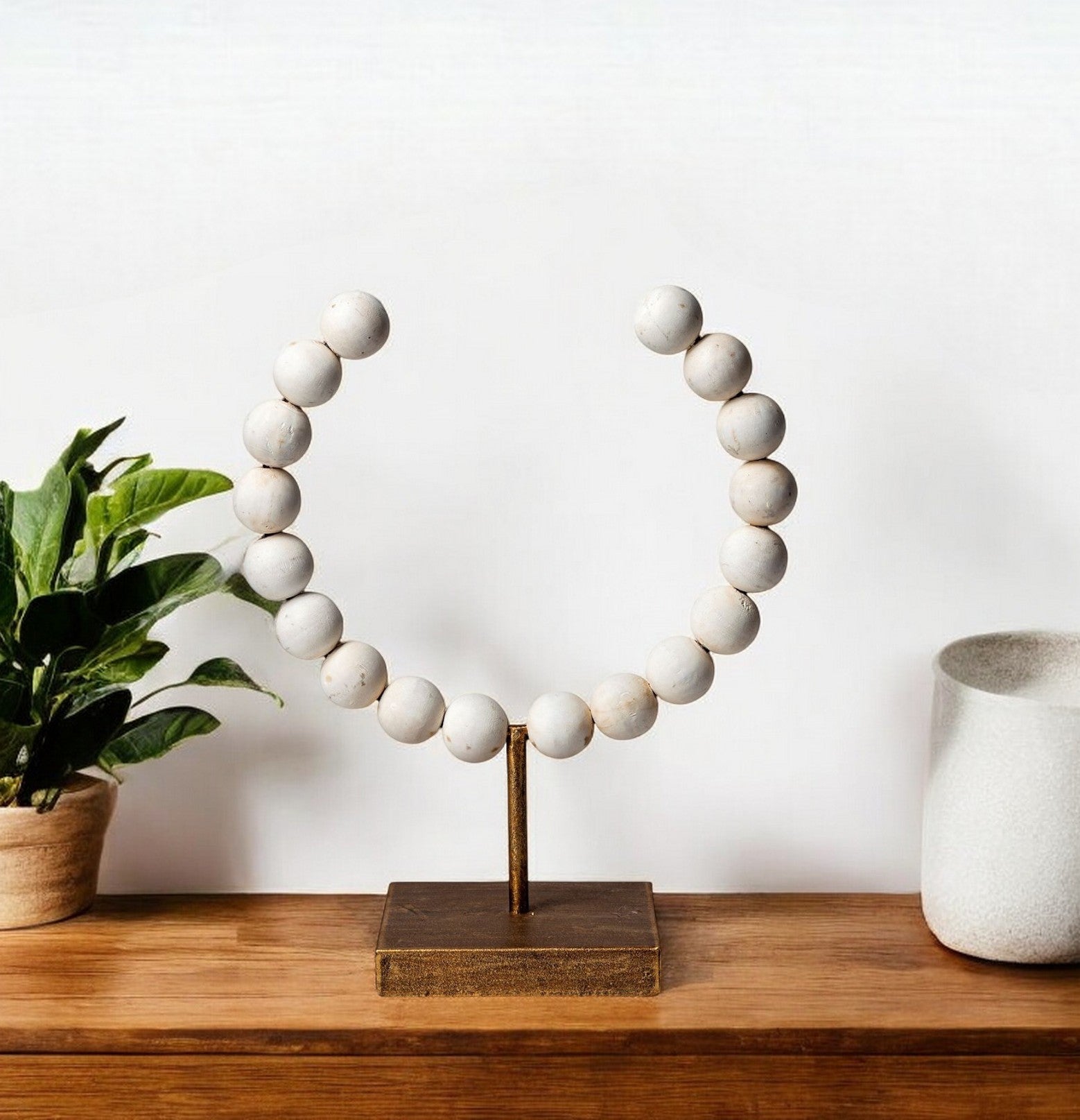 Petite White Beaded Sculpture-0