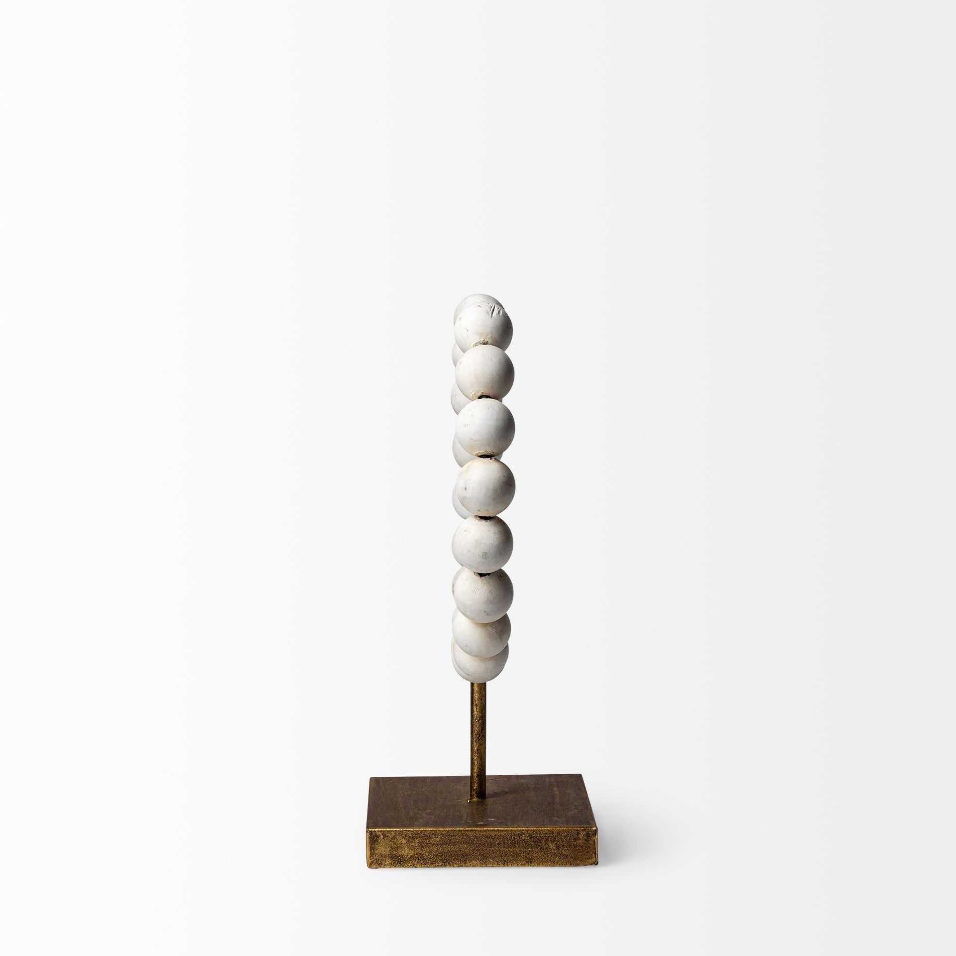 Petite White Beaded Sculpture-3