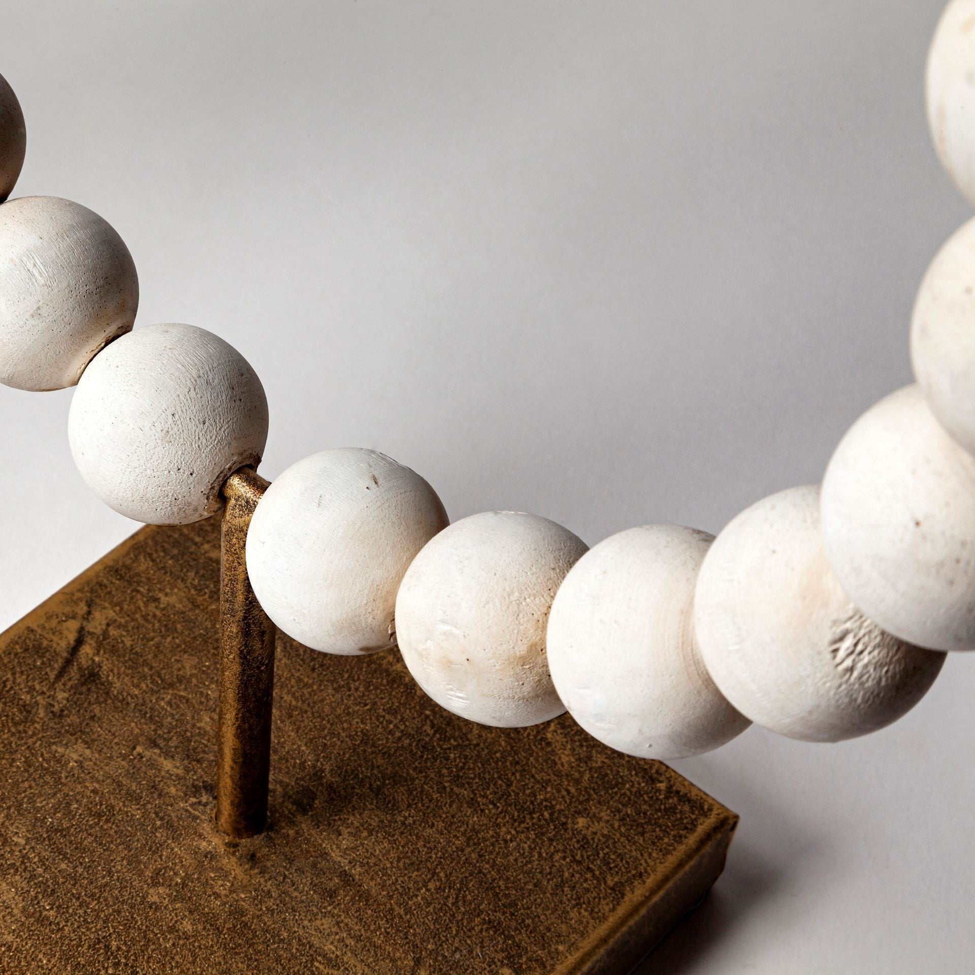 Petite White Beaded Sculpture-7
