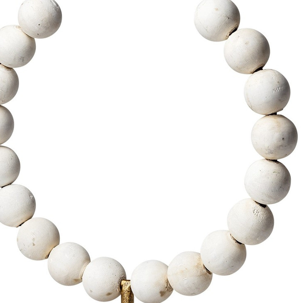 Petite White Beaded Sculpture-5