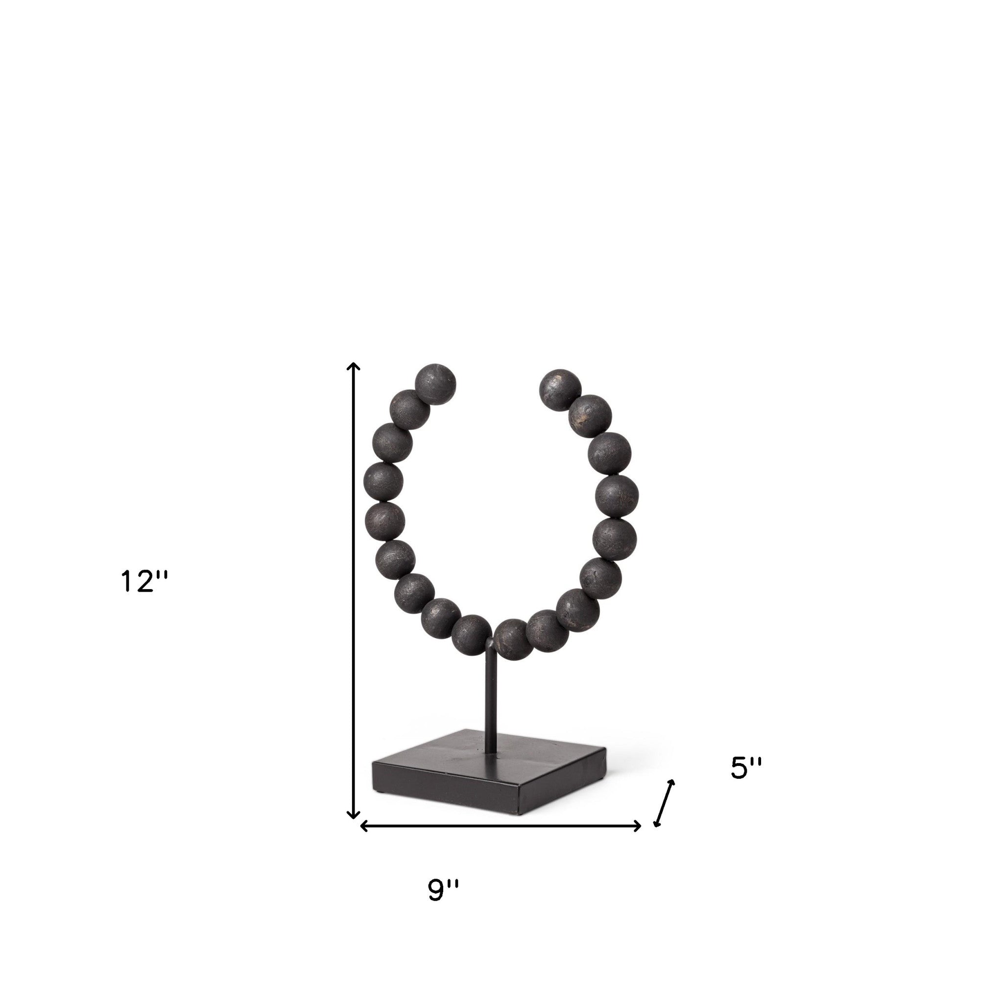 Petite Black Beaded Sculpture-8